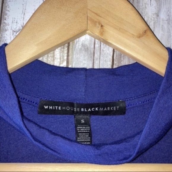 White House Black Market Blue Sleeveless Blouse - Picture 2 of 4